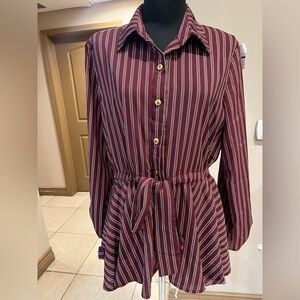 Soho Girls Burgundy Striped Top
